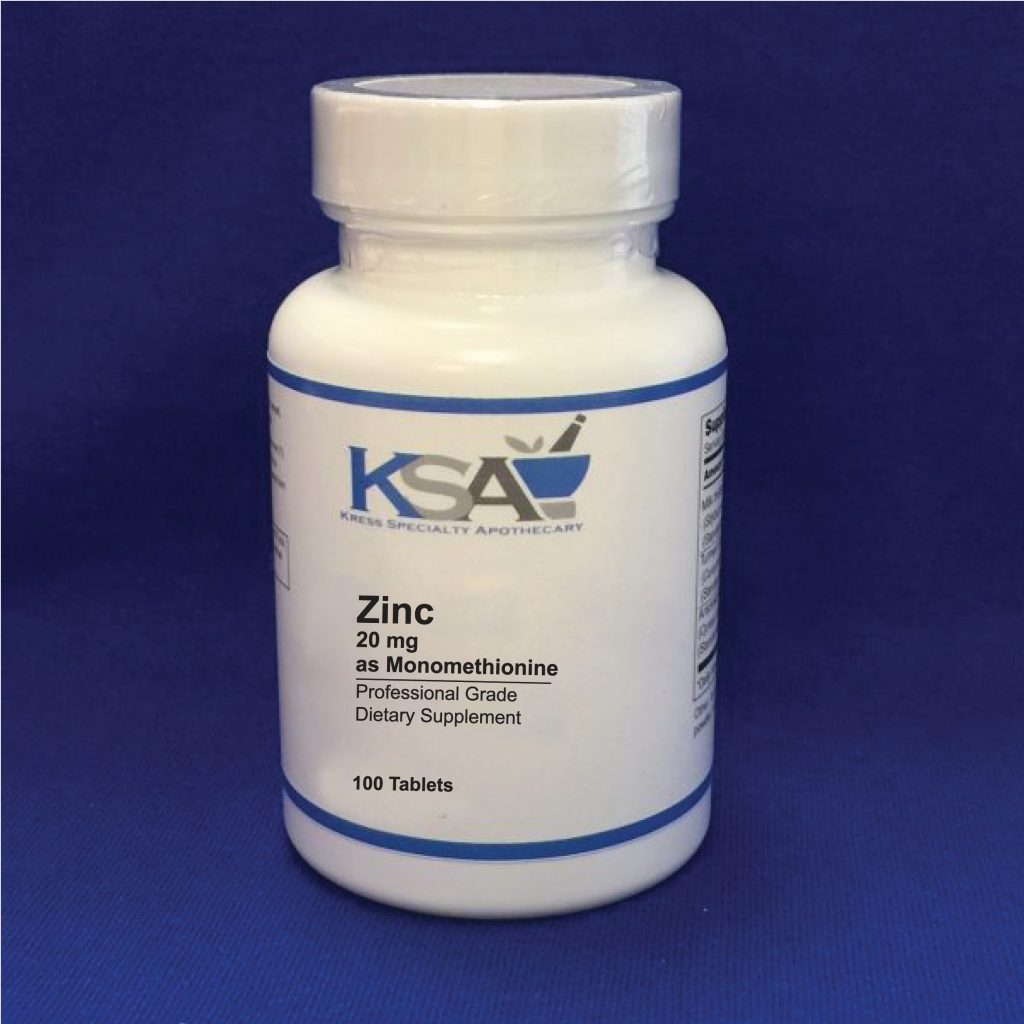 Zinc 20 mg | Kress Specialty Apothecary